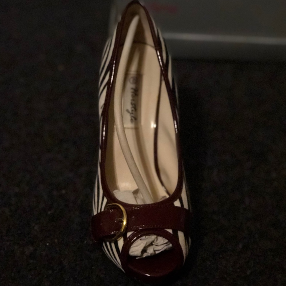 Zebra striped heels